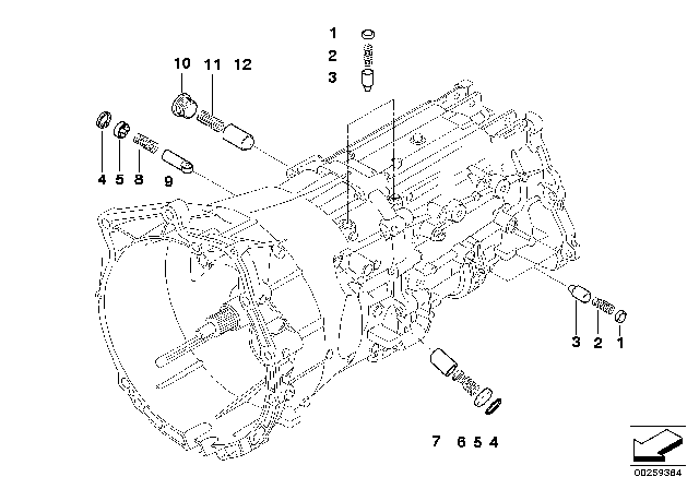 2008 BMW 328xi Inner Gear Shifting Parts (GS6X37BZ) Diagram