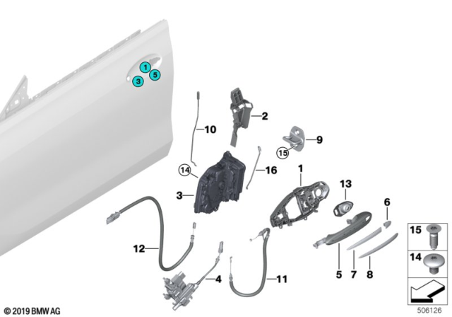 2018 BMW 640i xDrive Gran Turismo OPERATING ROD, DOOR FRONT LE Diagram for 51217382571