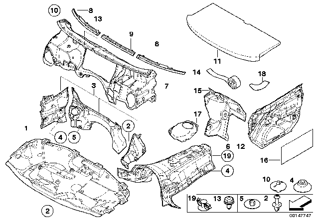 2005 BMW M3 Sound Insulating Diagram 1