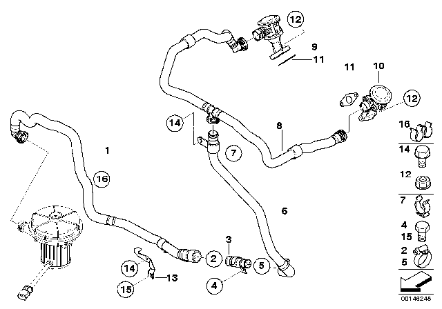 2006 BMW M6 Emission Control Pipes Diagram 1