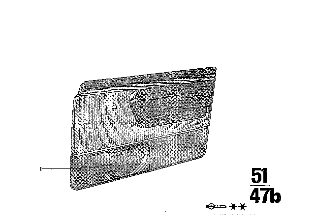 1976 BMW 3.0Si Door Trim Panel Diagram 1