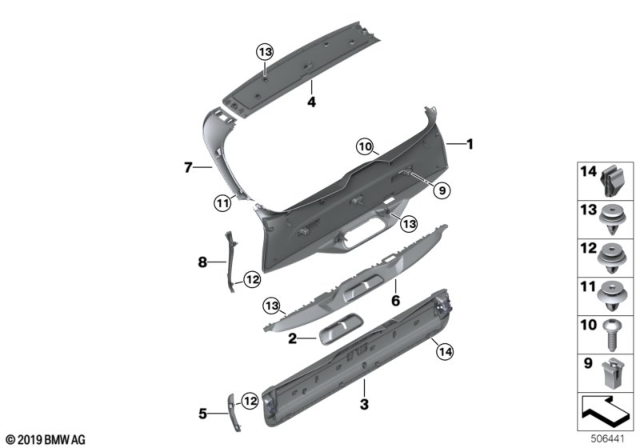 2019 BMW X5 Lock Panel Diagram for 51497479064