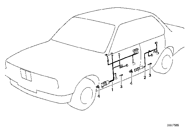 1990 BMW 750iL Door Cable Harness Diagram