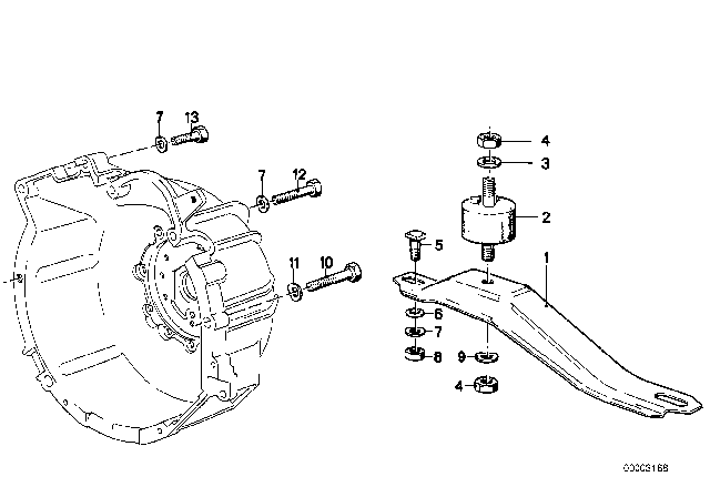 1986 BMW 528e Gearbox Suspension Diagram 2