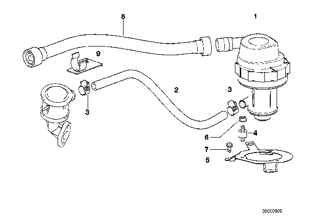 1998 BMW M3 Emission Control - Air Pump Diagram