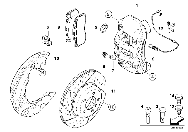 2008 BMW 328i BMW Performance Front Wheel Brake Diagram