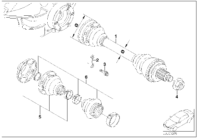 1996 BMW 840Ci Output Shaft Diagram