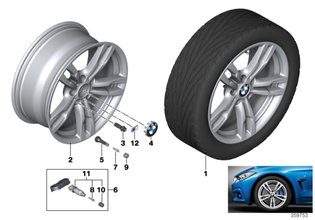2019 BMW 440i BMW LA Wheel, M Double Spoke Diagram 5