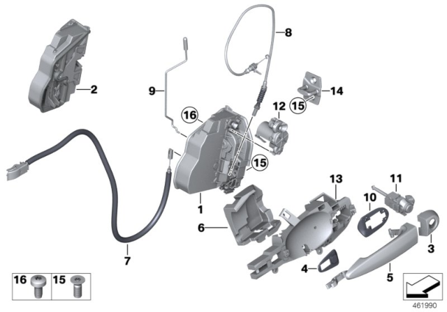 2016 BMW X3 Locking System, Door Diagram 1