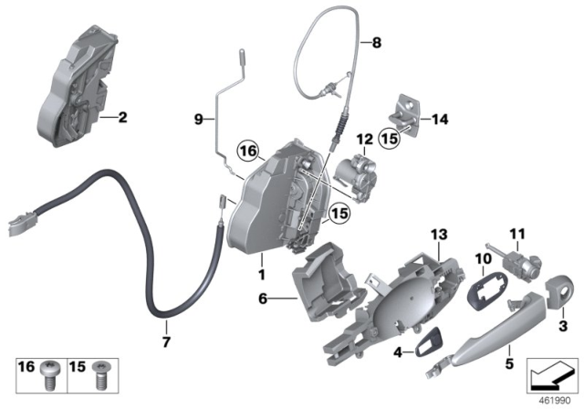 2014 BMW X3 Door Handle, Right Diagram for 51217286162