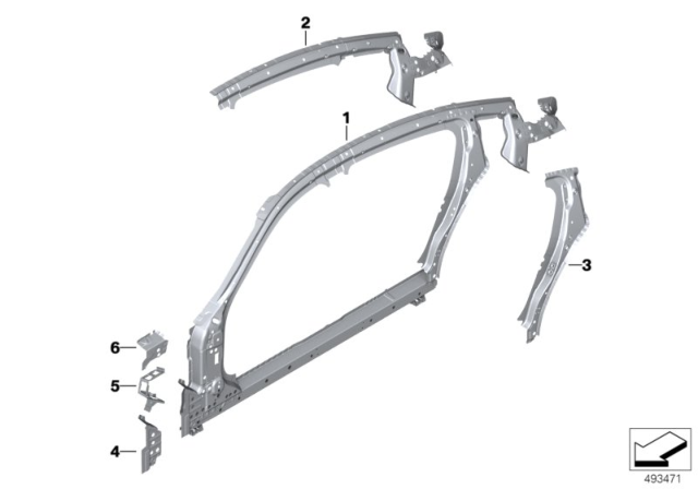 2020 BMW M8 Side Frame Diagram 2