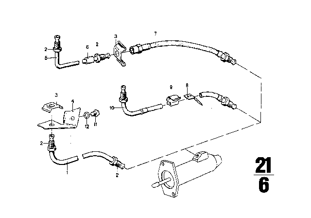 1971 BMW 3.0CS Bracket Diagram for 21521114540