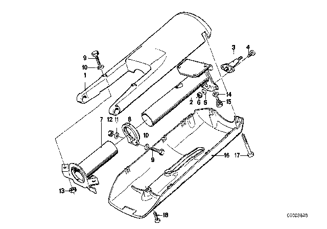 1987 BMW 635CSi Steering Column - Tube / Trim Panel Diagram 1