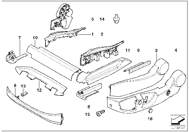 2009 BMW 535i Seat Front Seat Coverings Diagram