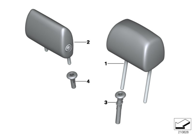 2014 BMW 535i Rear Seat Head Restraint Diagram