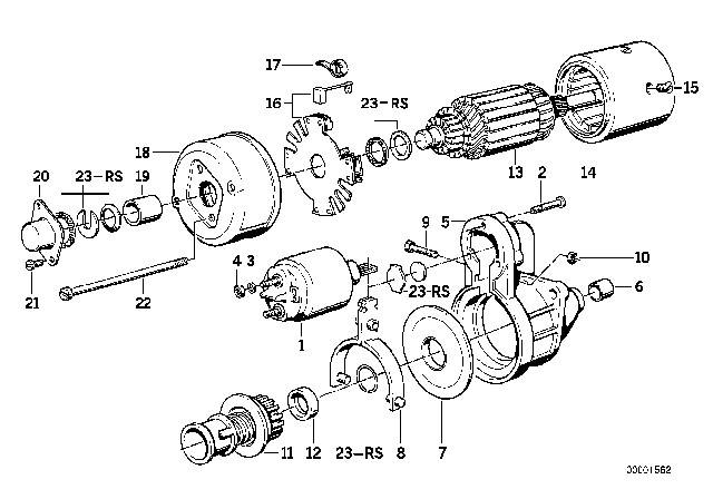 1988 BMW 735i Starter Parts Diagram 1