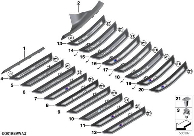 2020 BMW 530e Trim, Entrance, Illuminated, Rear Right Diagram for 51478064906