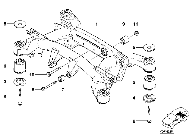 2004 BMW X5 Rear Axle Carrier Diagram