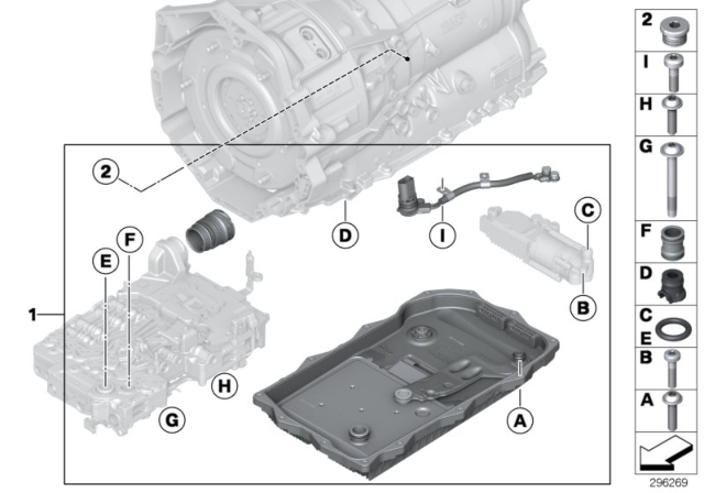 2014 BMW ActiveHybrid 5 Wiring Harness, Oil Pump (GA8P70H) Diagram