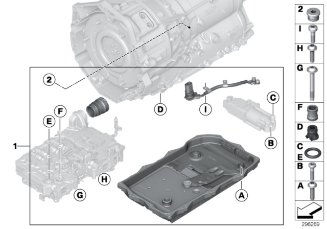 2016 BMW ActiveHybrid 5 Wiring Harness, Oil Pump (GA8P70H) Diagram