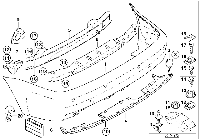 2003 BMW M3 M Trim Panel, Rear Diagram 2