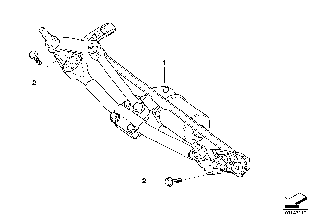 2013 BMW 328i Windshield Wiper Motor Diagram for 61617161711