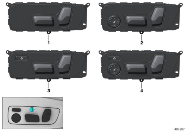 2020 BMW M340i Seat Adjustment Switch Diagram 1