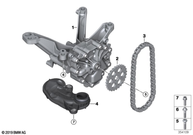 2020 BMW i8 Lubrication System / Oil Pump With Drive Diagram