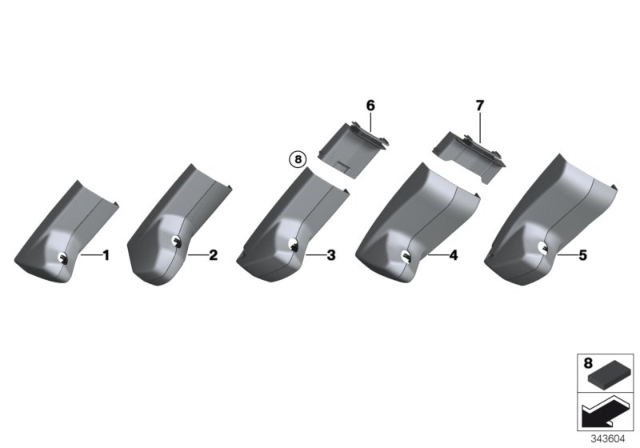 2014 BMW 550i Covers, Inside Mirror Diagram