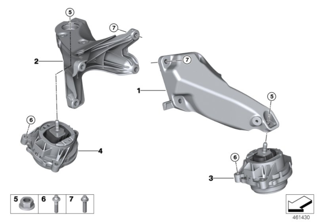 2017 BMW 340i xDrive Engine Suspension Diagram