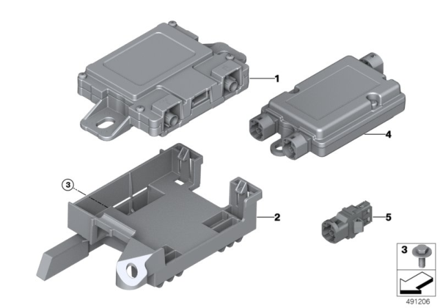 2016 BMW X6 Separate Component Telephony Wireless Charging Diagram