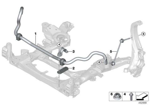 2020 BMW X5 STABILIZER FRONT WITH RUBBER Diagram for 31356873972