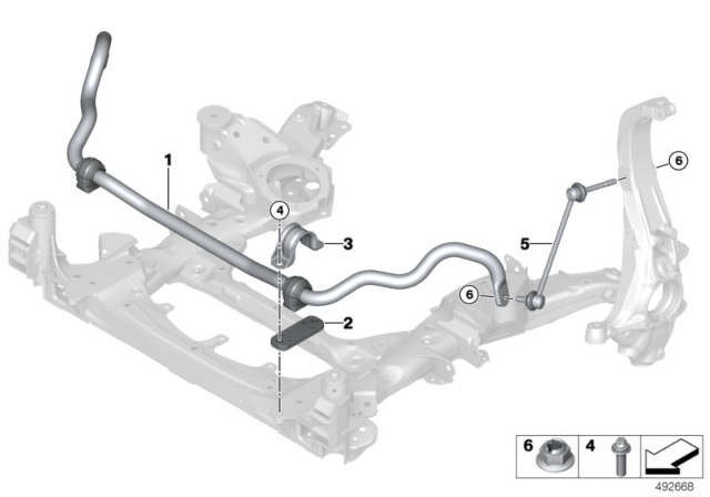 2020 BMW X5 STABILIZER, FRONT Diagram for 31356870665