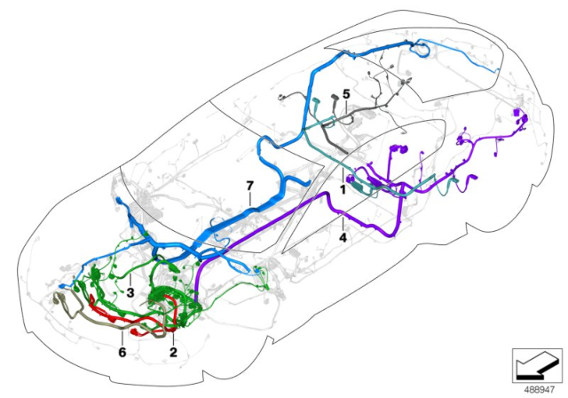2016 BMW i8 Repair Wiring Harness, Drive Rear Right Diagram for 61129381731