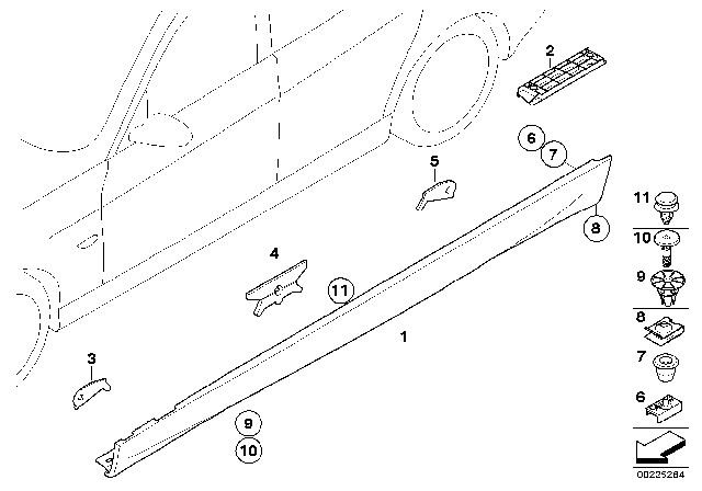 2011 BMW M3 M Trim, Sill / Wheel Arch Diagram