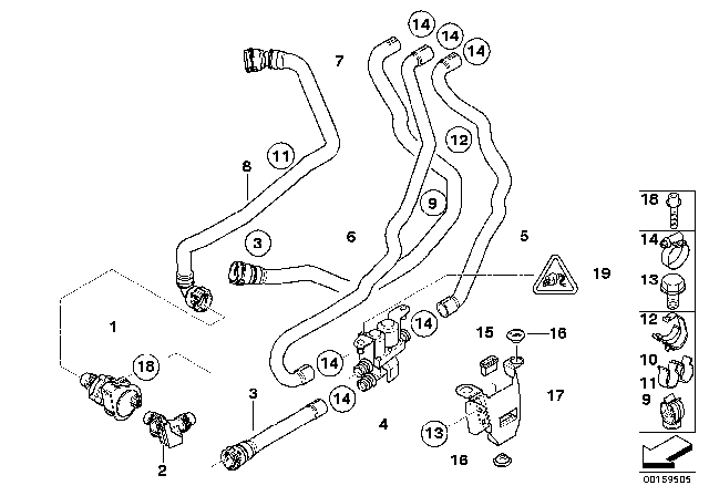 2009 BMW X5 Water Pump Diagram for 64119197085