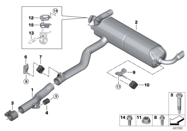 2020 BMW 745e xDrive Exhaust System Diagram 2