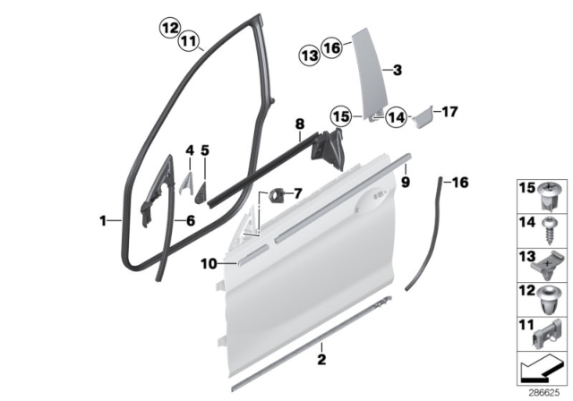 2016 BMW M6 Channel Sealing,Inside,Door, Front Left Diagram for 51337275293