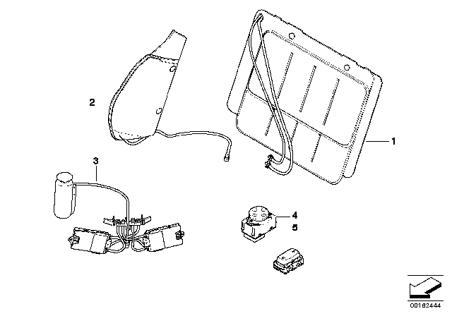 2011 BMW M3 Lumbar Support Pump, Left Diagram for 52108039883