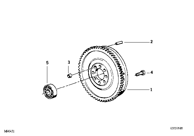 1996 BMW 328i Flywheel / Twin Mass Flywheel Diagram