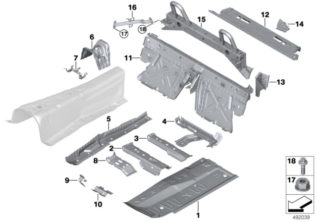 2020 BMW Z4 FLOOR PANEL LEFT Diagram for 41127473517