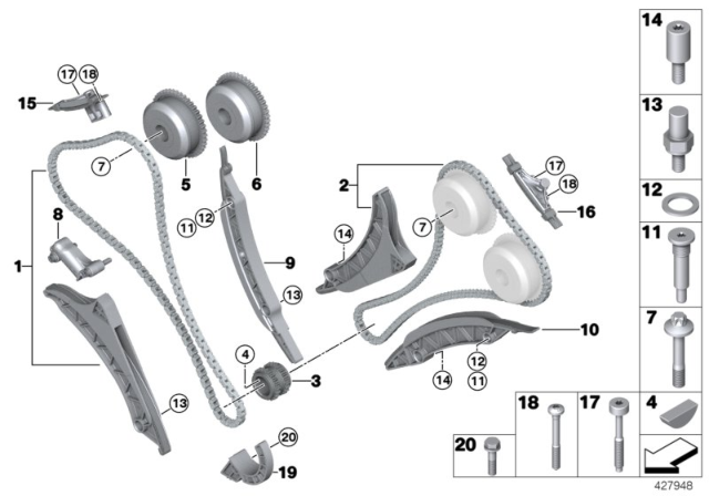 2015 BMW X5 M Timing And Valve Train - Timing Chain Diagram