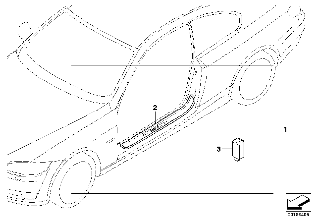 2008 BMW 328i Illuminated Door Sill Strip Diagram