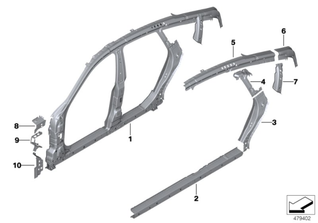 2018 BMW 640i xDrive Gran Turismo Support C-Pillar Bottom Left Diagram for 41007462391