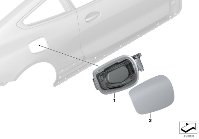 2020 BMW 840i Fill-In Flap Diagram