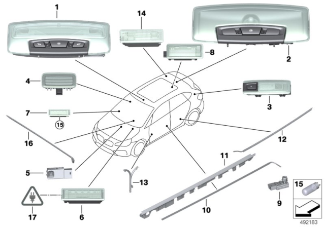 2020 BMW X1 Optical Conductor. Contour Line Door, Left Diagram for 63317939309