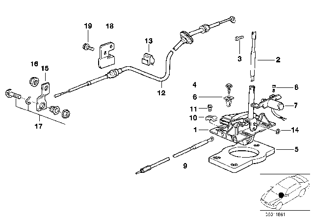 2000 BMW Z3 Shift Interlock Automatic Transmission Diagram
