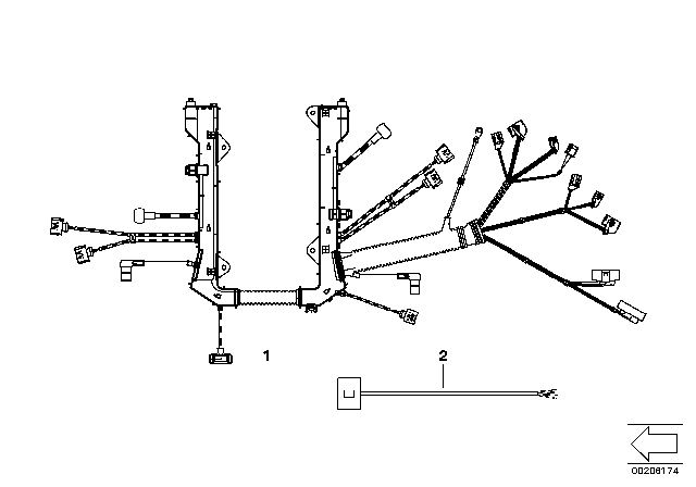 2007 BMW 650i Engine Wiring Harness, Engine Module Diagram