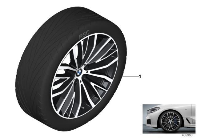 2019 BMW 740e xDrive Rdc Compl. Set Of Black Summ Diagram for 36112458044
