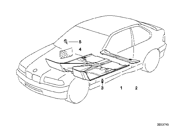 1995 BMW 318ti Floor Covering Diagram